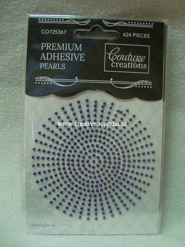 perličky samolep.- modrá vintage 2mm  424ks